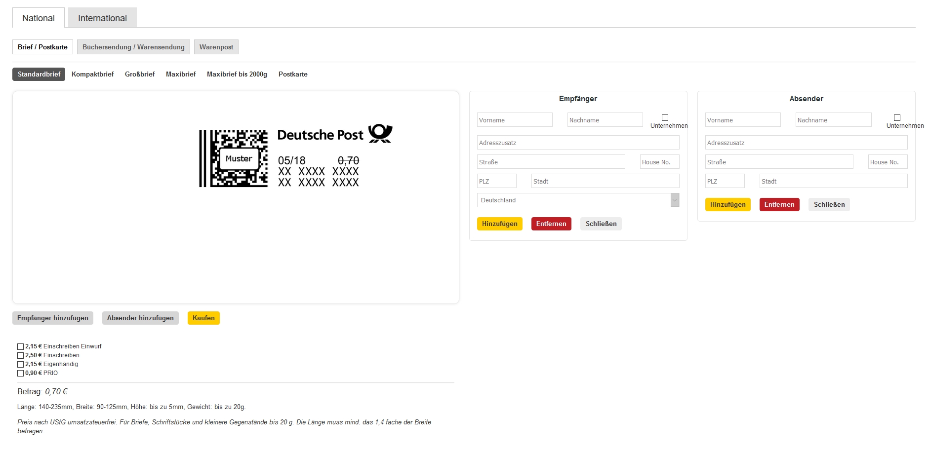 Magento Deutsche Post Internetmarke Stina Global Website